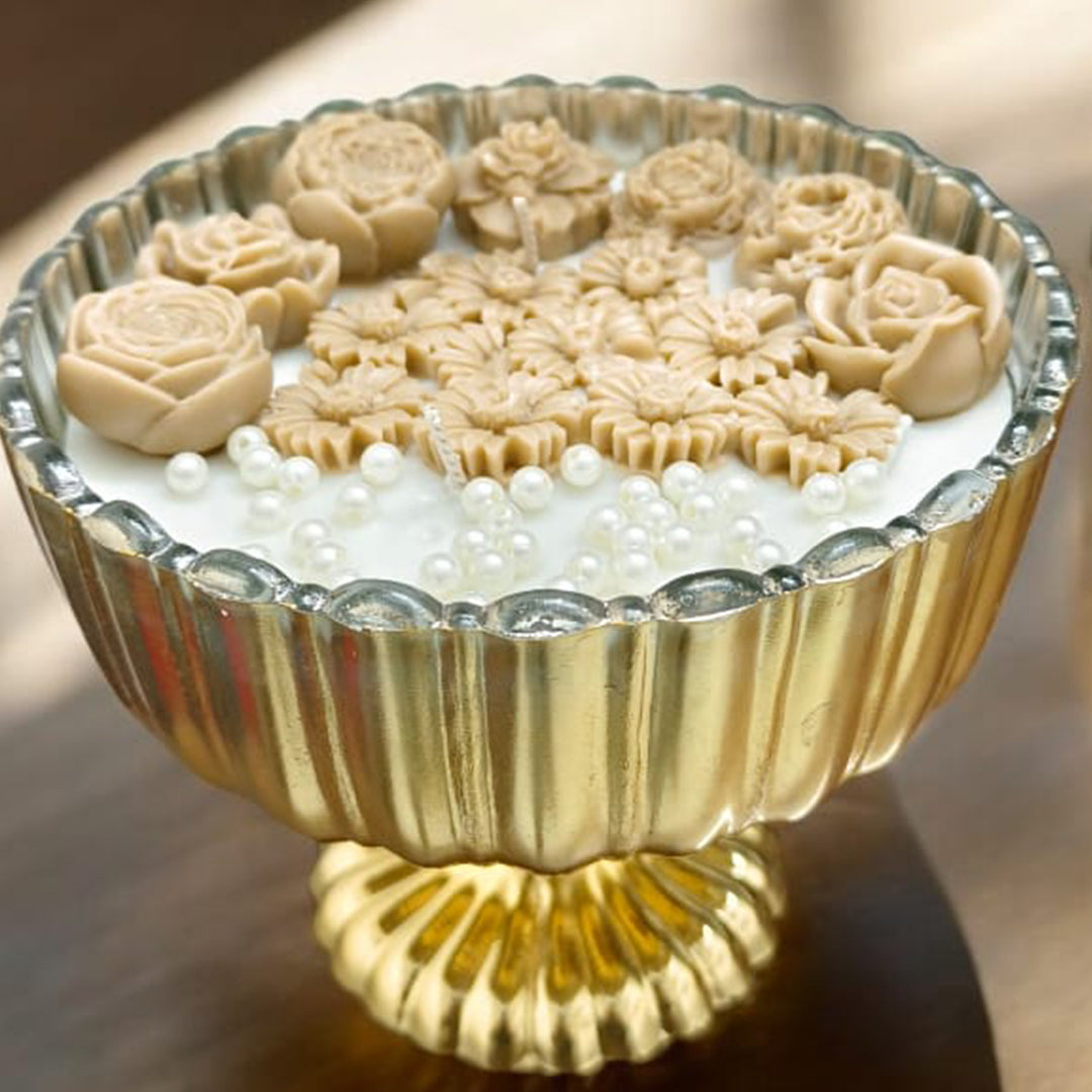 femmora-scented-candles-luxury-gold-ribbed-decorative-jar-home-decor-flower-pearls