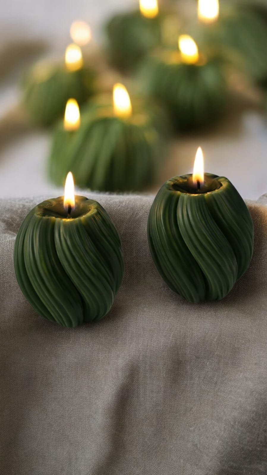 femmora candles swirl ribbed candle set
