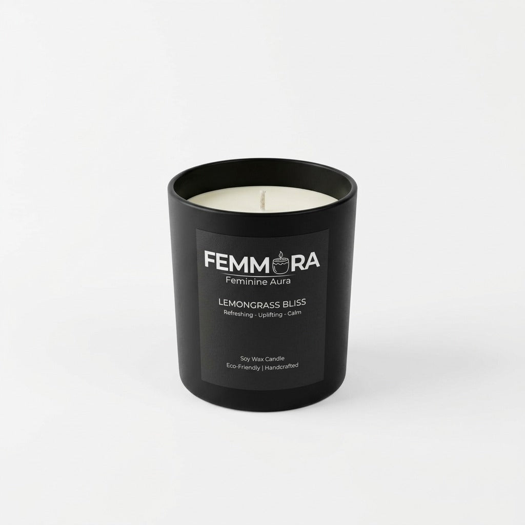 Lemongrass Bliss Soy Wax Candle, Refreshing, Uplifting and Calm, Handcrafted, Long Lasting Premium Luxury Candle | 340g