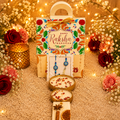 Luxury Raksha Bandhan Gift Hamper with 2 Metal Urli Candles, Scented Wax Sachet & Premium Rakhi