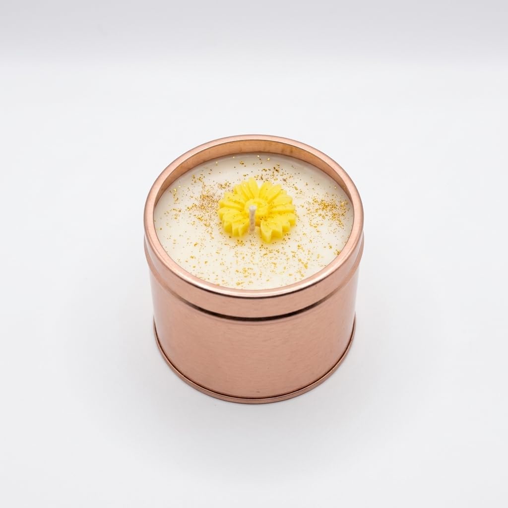 Luxury Mogra Scented Candle 100g | Elegant Gold Tin Jar | Long Lasting Aromatherapy Candle for Home Décor, Stress Relief & Gifts for Women