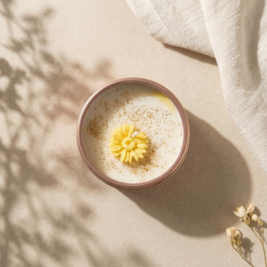 Luxury Mogra Scented Candle 100g | Elegant Gold Tin Jar | Long Lasting Aromatherapy Candle for Home Décor, Stress Relief & Gifts for Women