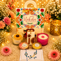 Luxury Rakhi Gift Bag with Handmade Candles, Wax Tablet & Designer Rakhi