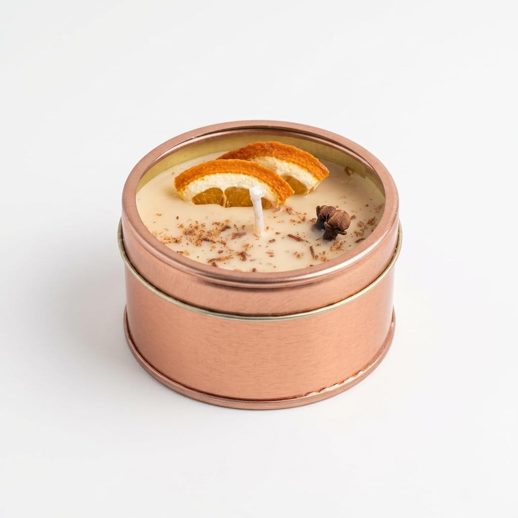 Cinnamon Tin Jar Scented Candle 100g | Long Lasting Aromatherapy Candle | Home Fragrance Candle for Décor, Stress Relief & Gifting