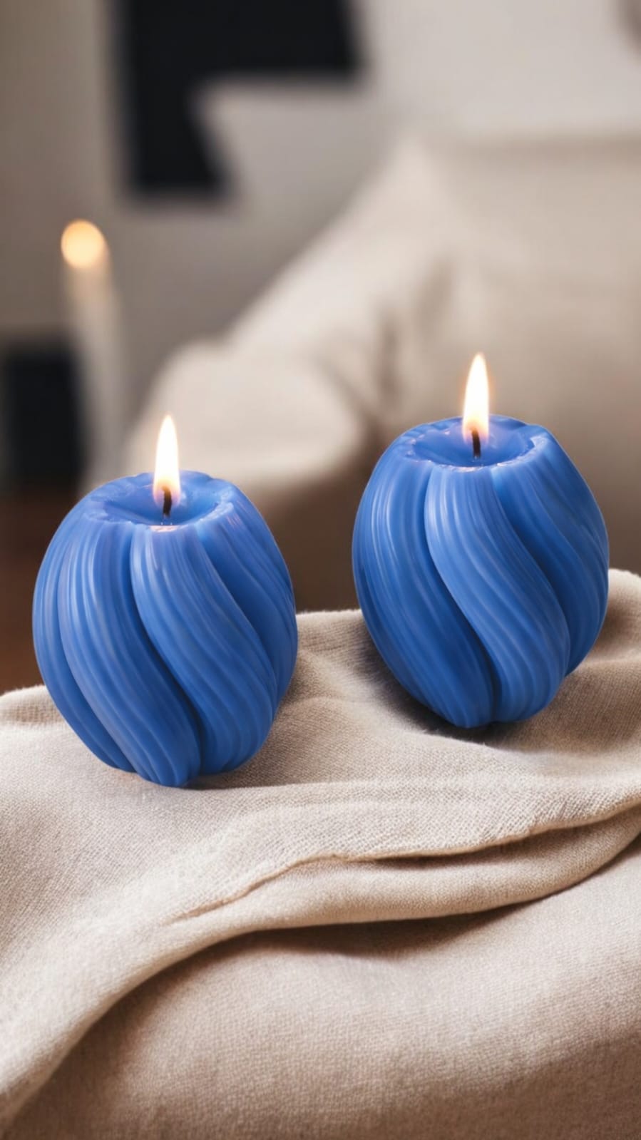 Swirl Ribbed Candle Pack of 2